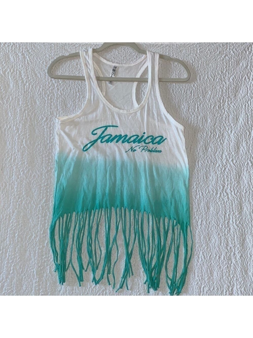 TBL Sport Jamaica No Problem Graphic Racerback Fringe Tank Top